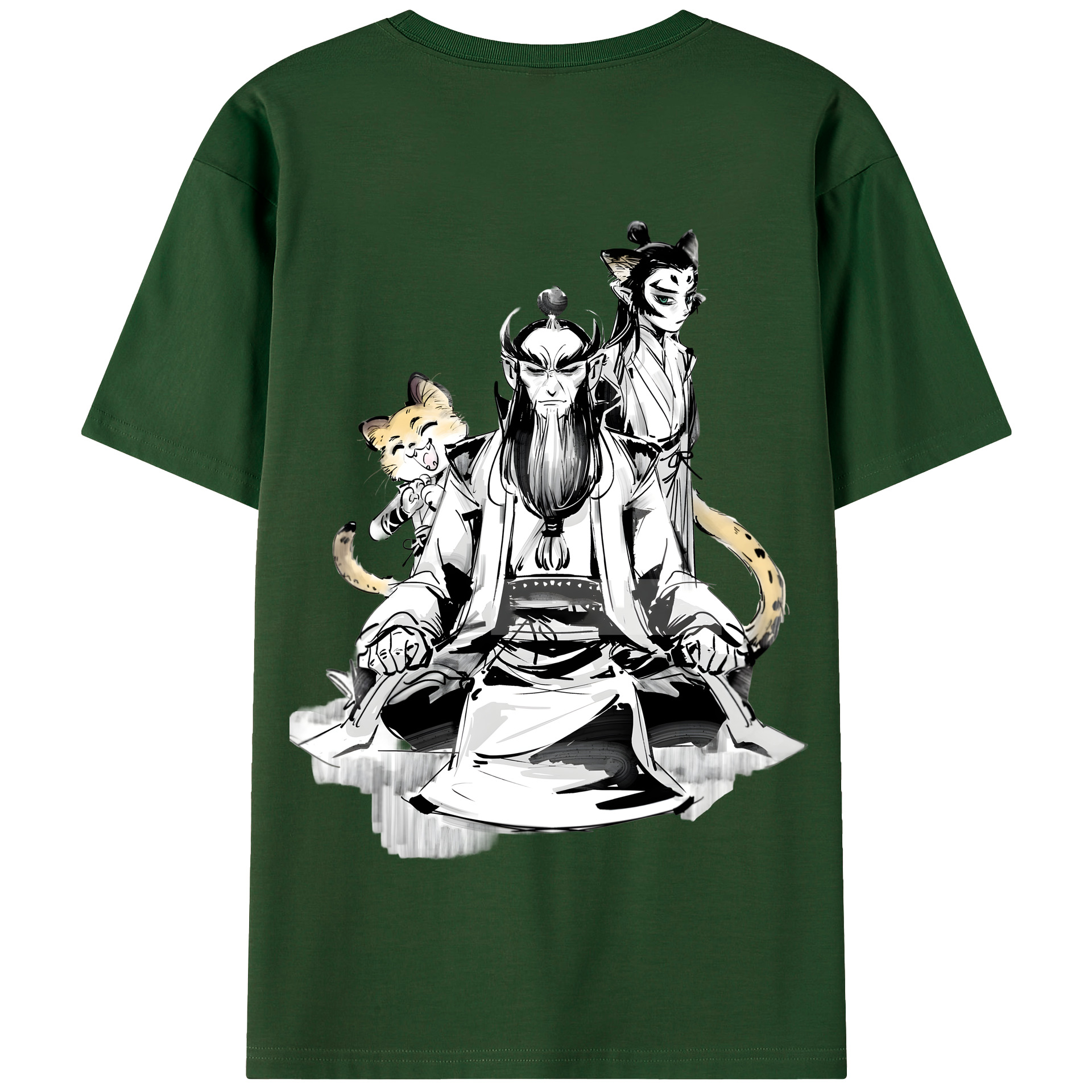 （画像用） Ne Zha 2 ナタ 魔童の大暴れ 綿100％半袖Tシャツ（背面プリント）